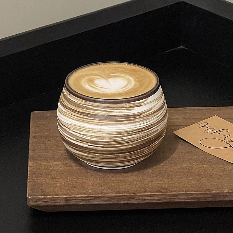 Japanese Style Rough Pottery Espresso Cup Creative Retro Ceramic Tea Cup Coffee Mug 220-260ml
