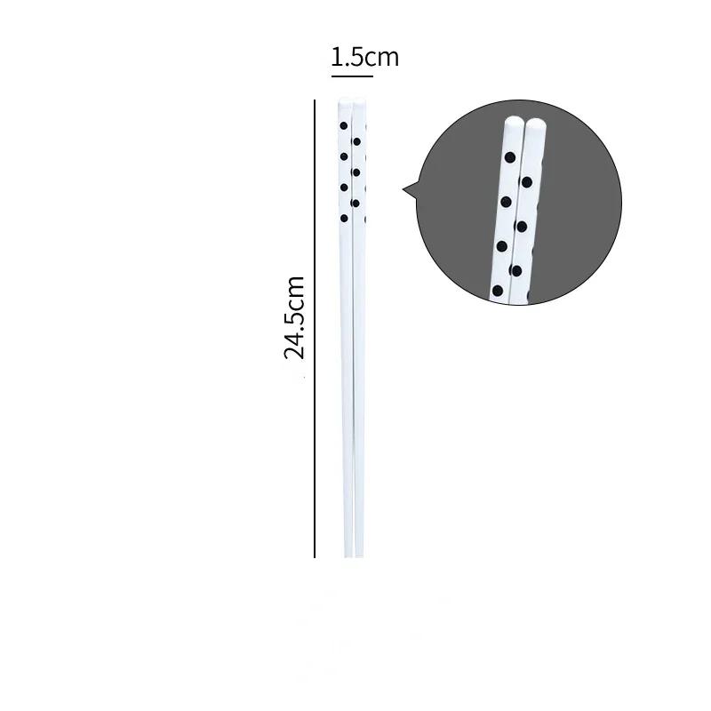 5pairs/set Ceramic Chopsticks High Temperature Resistance Bone Porcelain Sushi Household Chopsticks