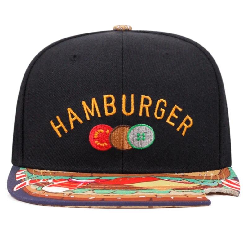 New Fashion Hamburger Embroidered Hip Hop Snapback Cap Trend Unisex Sun Men Woman Baseball Hat Adjustable