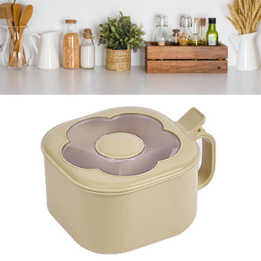 Spice Box 4 Compartment Kitchen Seasoning Container with Spoon Condiment Jar with Flower Shaped Window for Spice Salt