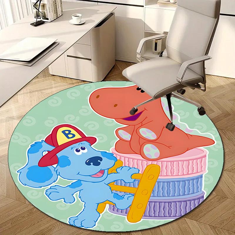 1pc Pistas da Blue Blue’s Clues4 Design Printed Area Round Carpet for Bedroom Living Room Home Decor Rugs Mat Non Slip Mat Rug for Bedside