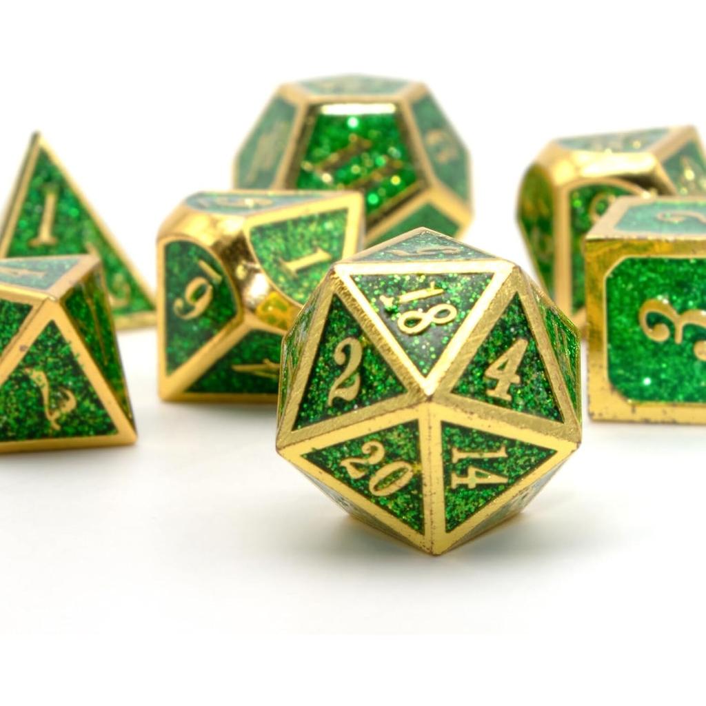 DND Dice Set, Dungeons and Dragons Dice with D20 Metal Dice Set for D and D Dice or RPG Role Playing MTG Tabletop Board Games, Shadowrun Pathfinder