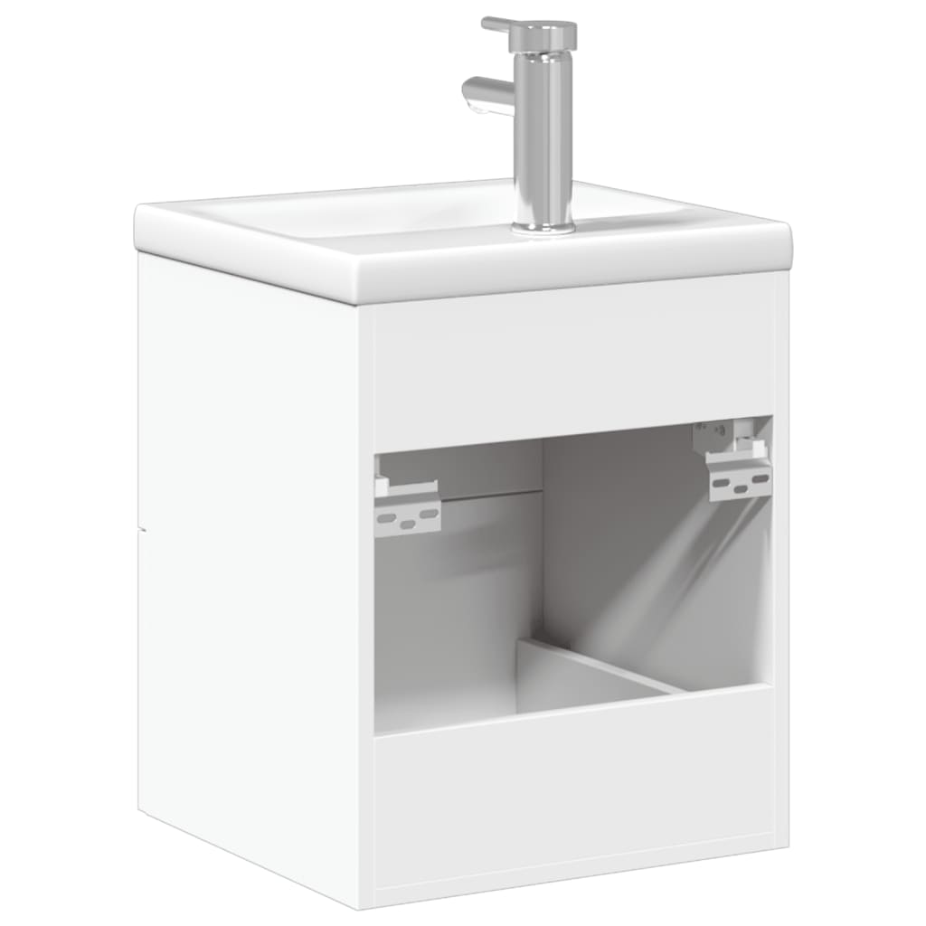 Washbasin Cabinet with Built in Basin White