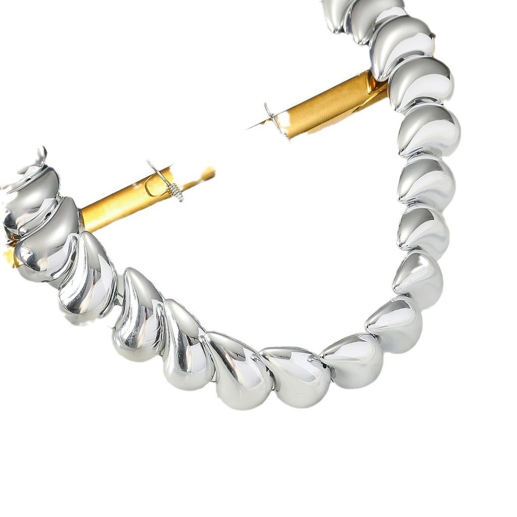 Punk Choker Necklace Earrings for Women Water Drop Chain Jewelry Accessory