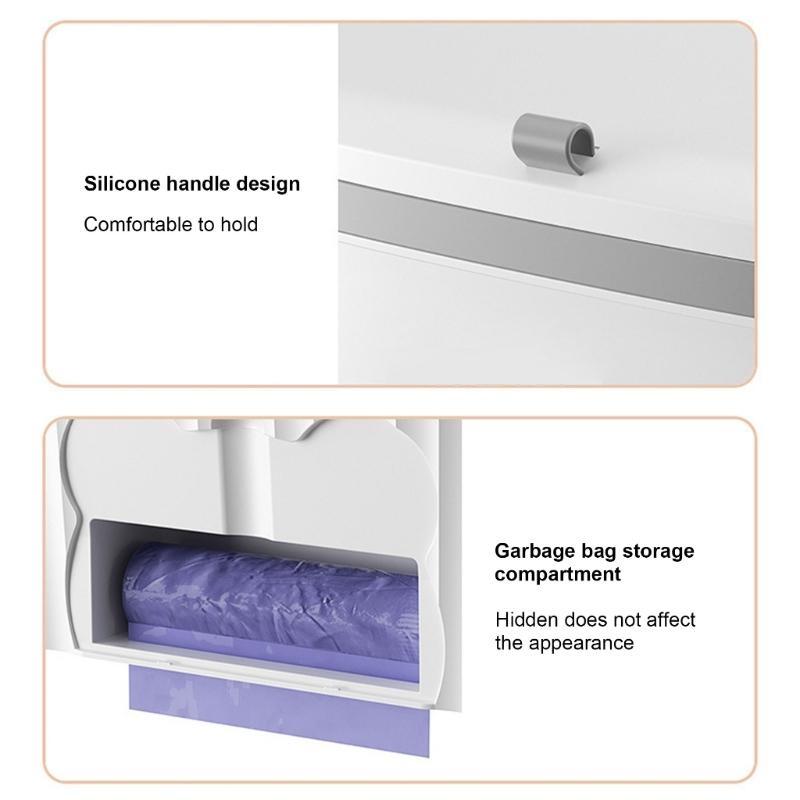 Bathroom Trash Can with Lid Garbage Bin Wall Mounted Kitchen Toilet Wastebasket