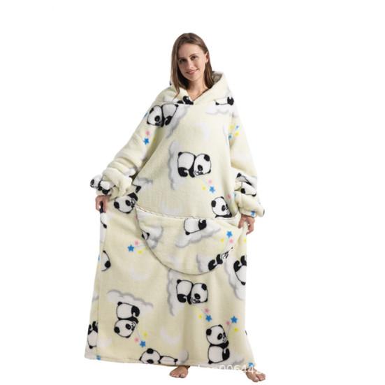 

Msrlassn Extra Long Wearable Blanket Hoodie for Women Men Adults Oversized Hooded Blanket