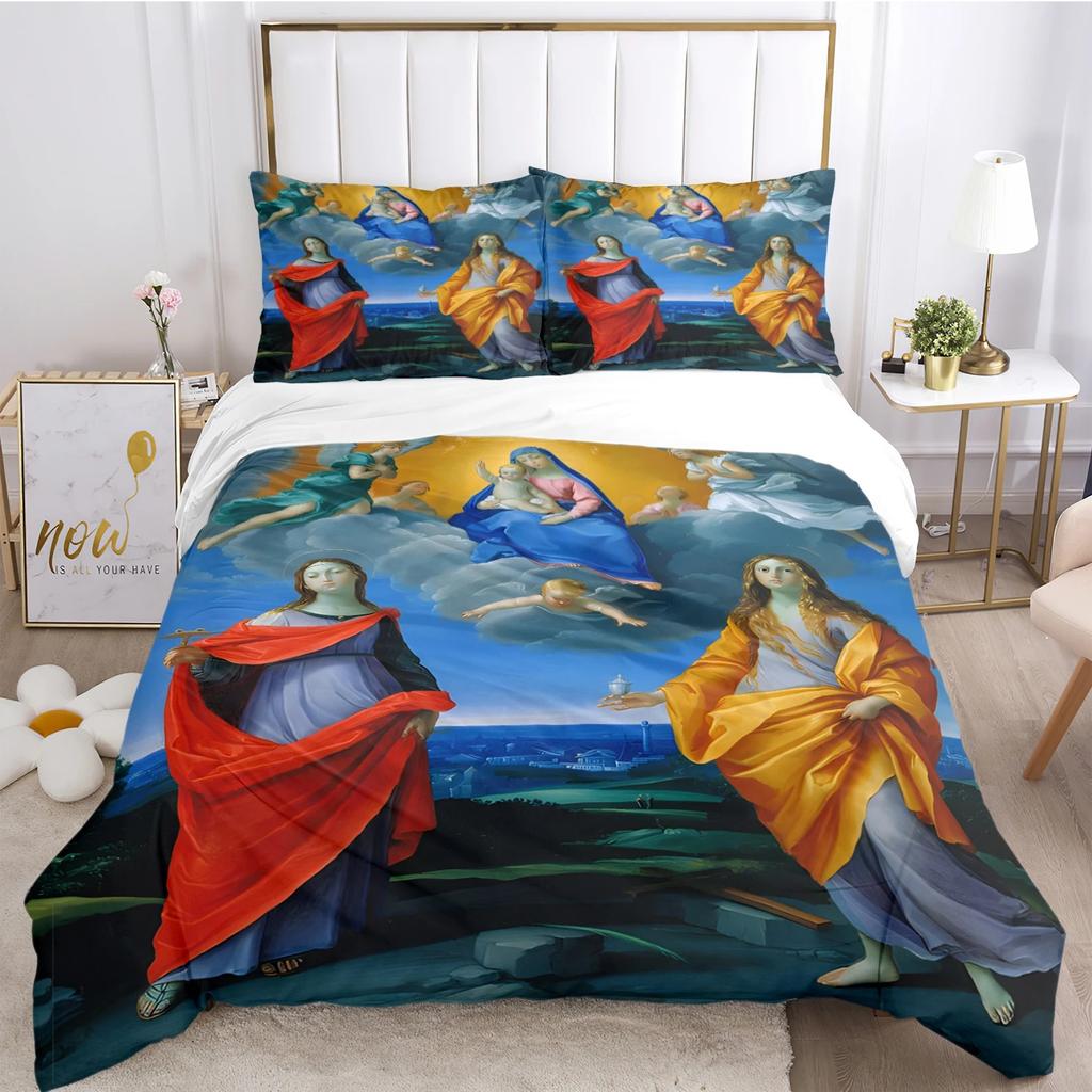 Kind Blesed Virgin MMary All Season Duvet Cover Comforter Bedding Collection Soft Quilt Cover And Pillowcases Singledoublequeenking