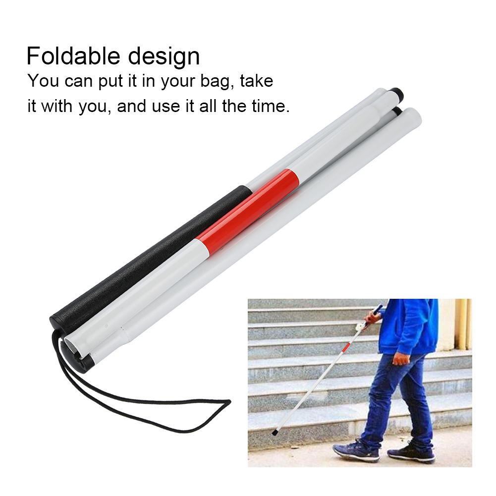 Folding Foldable Reflective Cane Crutch Portable Anti-Shock Guide Walking Stick for The Blind