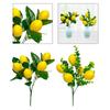Lifelike Lemon Branch Farmhouse with Green Leaf Vivid Lemon Plant Bouquet for Indoor Outdoor Table Vase Party Garden Porch