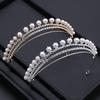 Fashion Rhinestone Pearls Crown Headband Gorgeous Tiaras And Crowns Wedding Head Ornaments Bridal Hair Jewelry Accessories