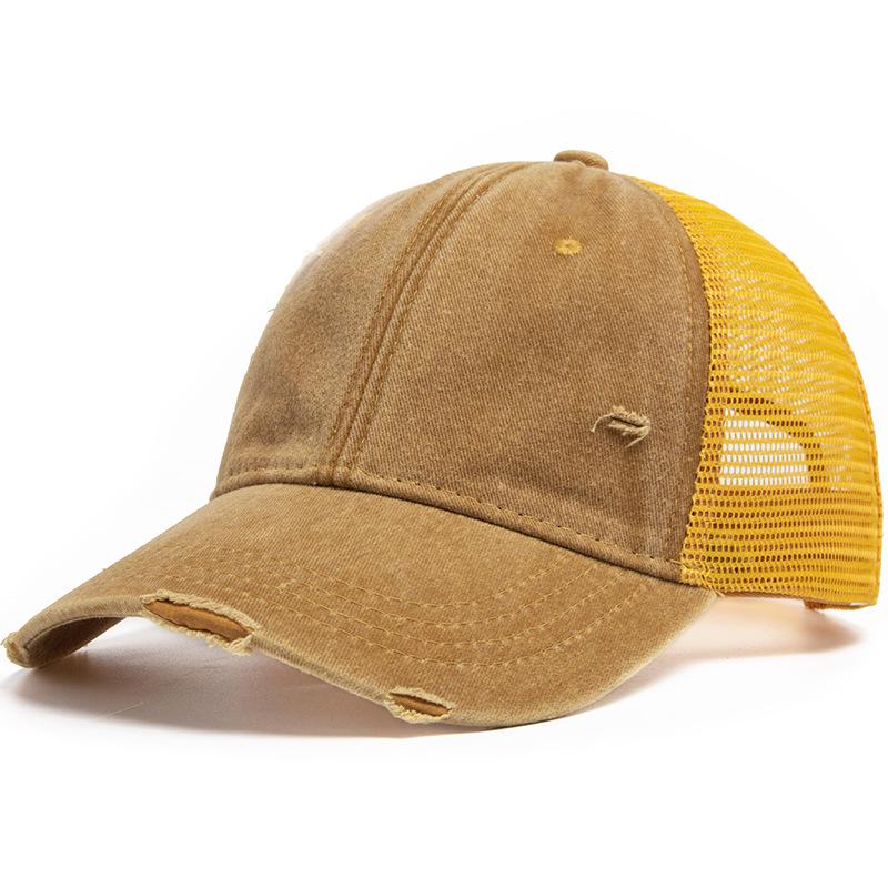 Vintage Washed Distressed Baseball Cap - Unisex Sun Visor Mesh Hat for Summer Outdoor & Casual Use, Available in 12 Colors.