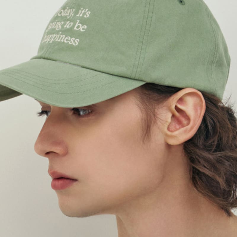 Bananasisters Today Lettering Washed Ball Cap Light Green