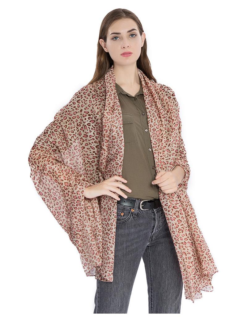 Leopard Print Large Silk Scarf Women'S Thin Foreign Trade Express U Leopard Scarf Wind Printing Silk Scarf Enlarged