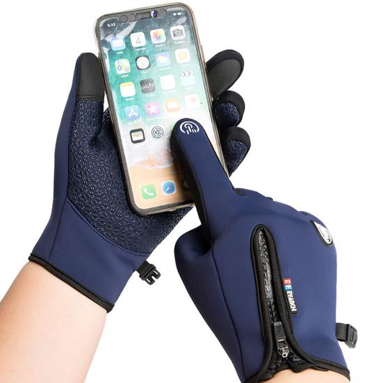 Unisex Winter Windproof Waterproof Touch Screen Zip Warm Cycling Skiing Gloves