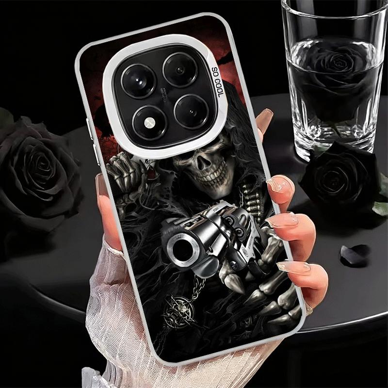 

Reaper Skull Skeleton Gun Soft Phone Case for Xiaomi Redmi Note 13 14 15 Pro Plus 12S 12 11S 11 11T 10S 10 Shockproof Cover Back Redmi Note 12 5G