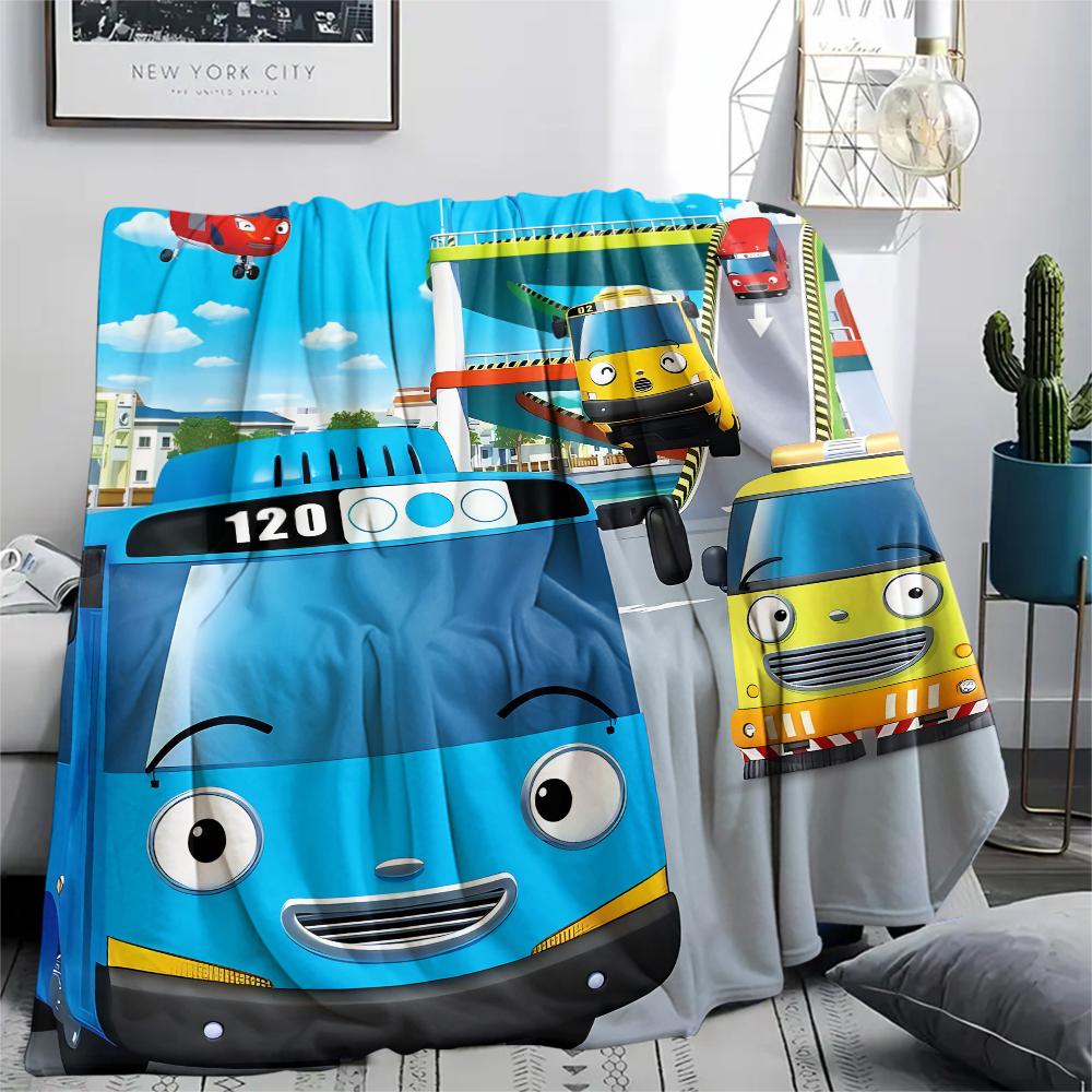 1pz Coperta in Flanella con Stampa Kkoma-beoseu Tayo, Alta qualità, Tutte le Stagioni, Decorazione per la Casa, Calore e Comfort, Perfetta per Regali di Natale