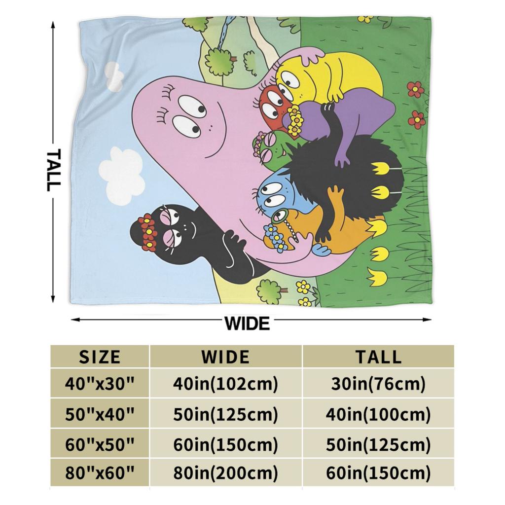 Barbapapa Barbamama Family  Flannel Blanket  Warm Throw Blanket for Couch Bed Travel Print Bedspread Sofa Bed Cover