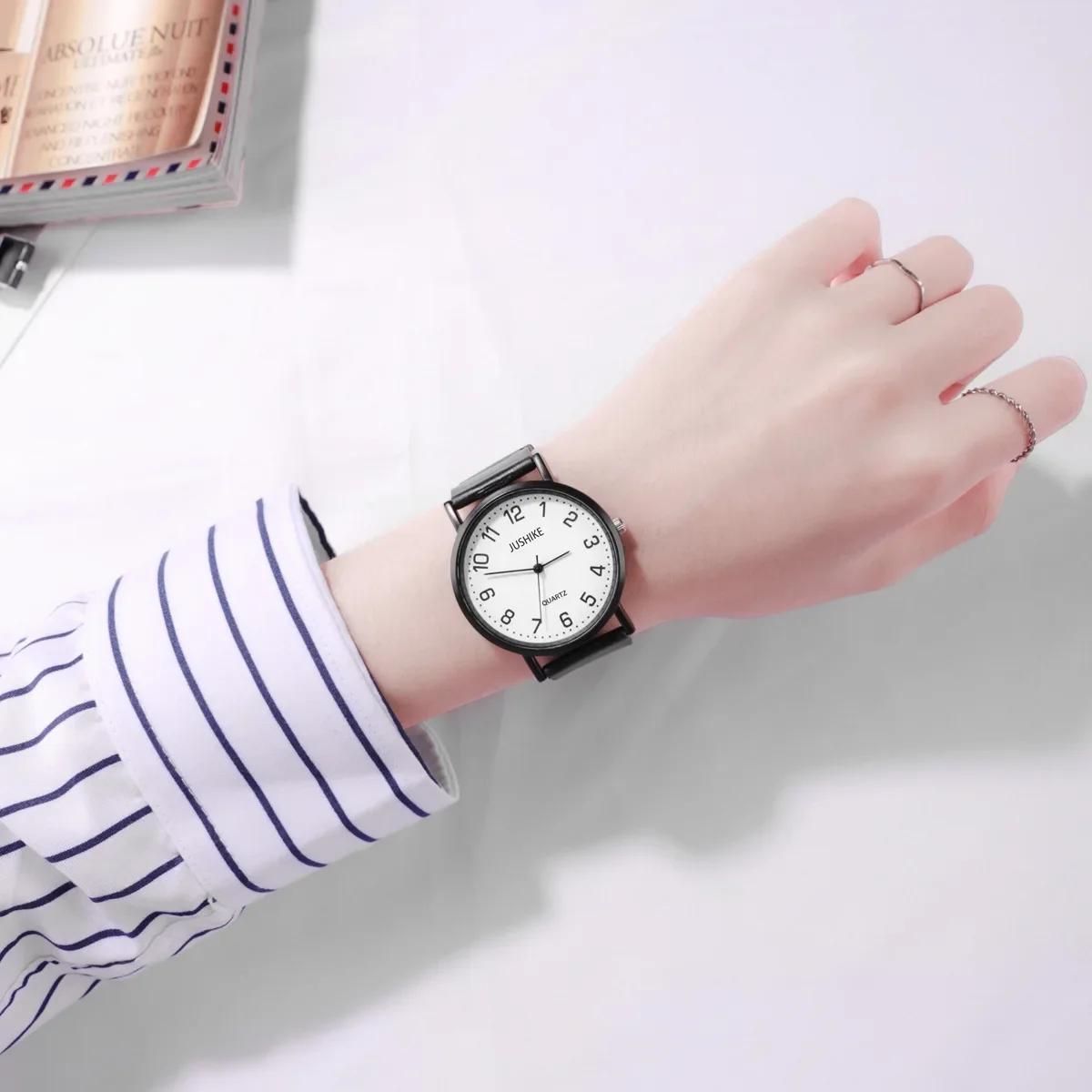 Simple Black White Women Quartz Watches Minimalist Design Silicone Strap Bracelet Wristwatch Women s Fashion Dress Watch Gifts 38mm-White