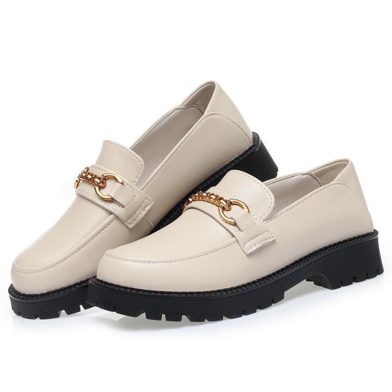 Chaussures Penny de printemps en cuir véritable pour femmes, mocassins à enfiler à plateforme pour étudiantes