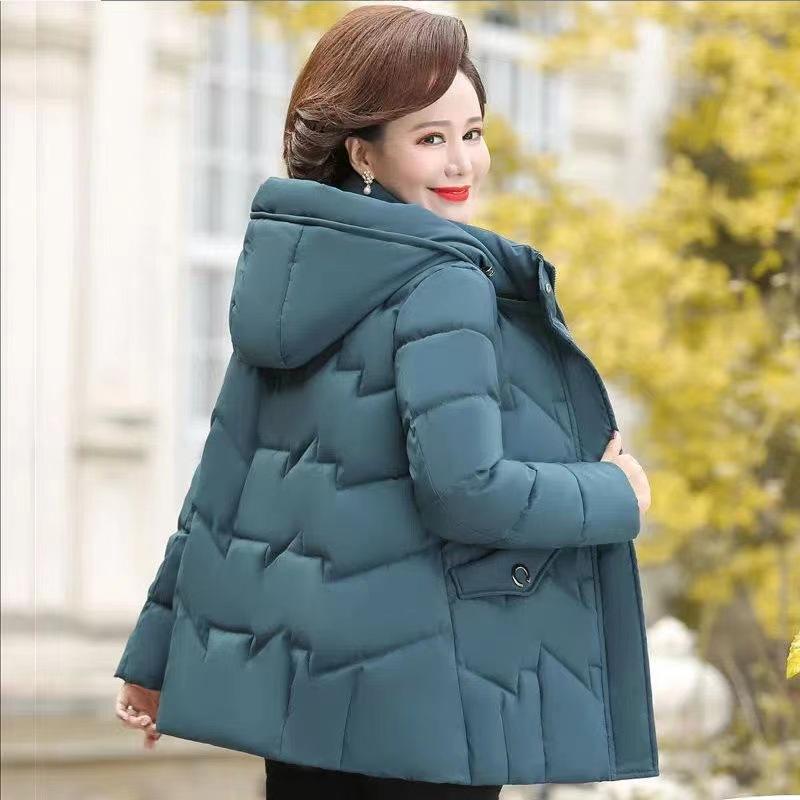 Down Cotton Women's Winter Padded Jacket, Western Style Winter Padded Jacket, Plus Velvet Thick Padded Jacket