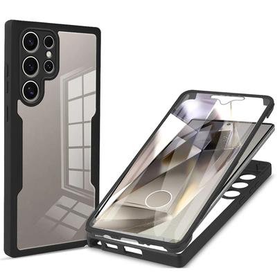 Coque transparente de Protection complète à 360 degrés pour Samsung Galaxy S24 Ultra Plus A05 A05S A15 A25 A35 A55 5G, coque avant et arrière en Silicone souple antichoc