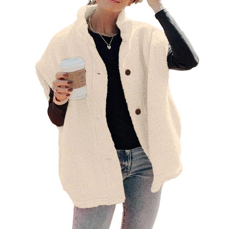 

Женский флисовый жилет свободного покроя, теплая куртка на пуговицах с карманами