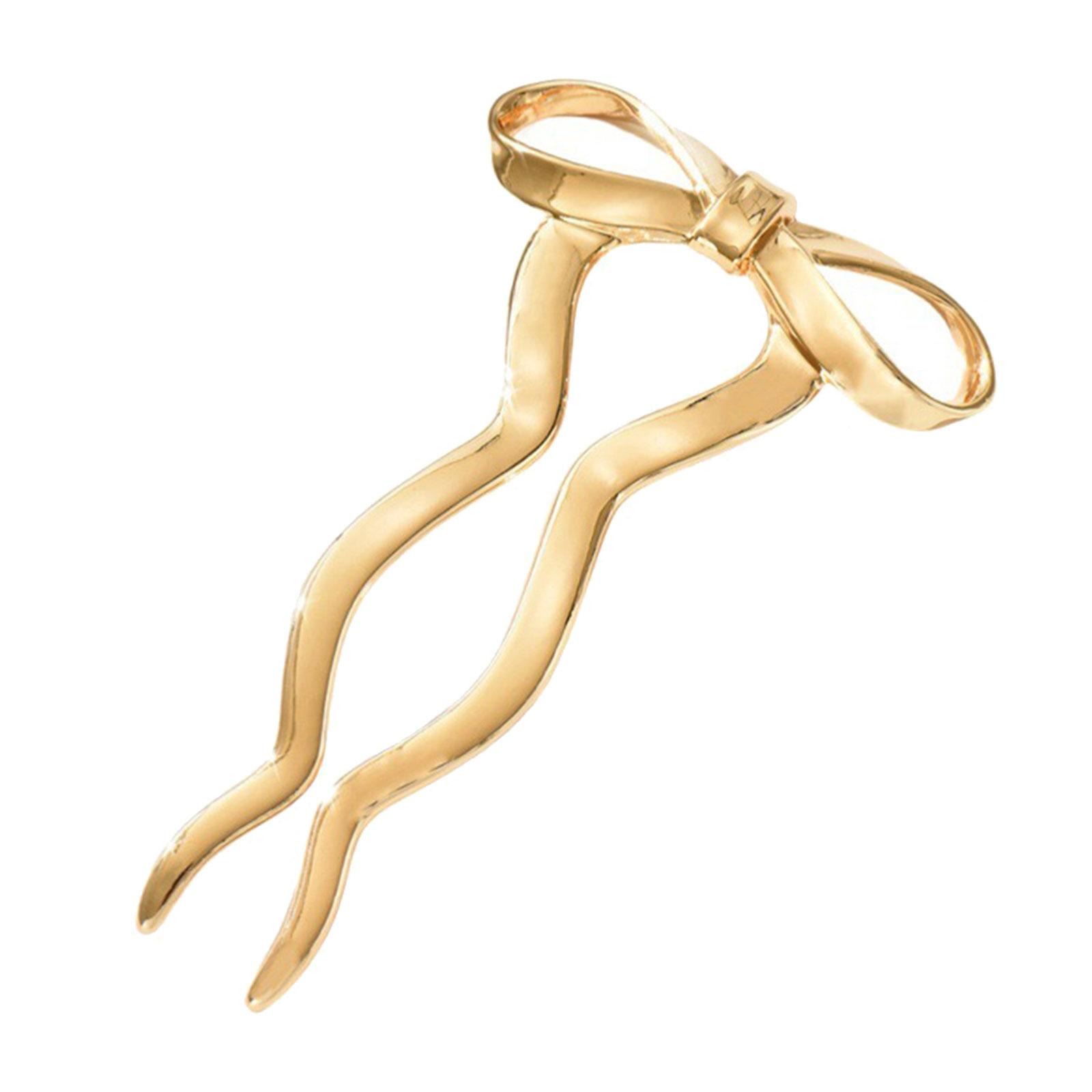 

Stage Performances Hairpin Bowknot Hair Stick Traditional Chinese Hair Bun for Weddings and Festives Occasion золотой