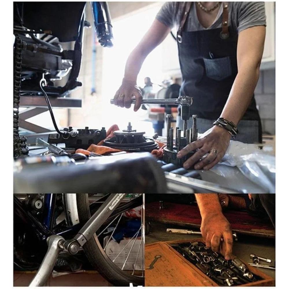 46pcs Set Socket Wrench Automotive Maintenance Tools Ratchet Wrench Combination Motorcycle Repair Kit