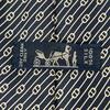 Pristine HERMES tie Chaine Pattern Navy silk mens 5500 UA Used
