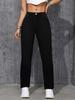 Womejeans Women's Slim Fit Black Jeans - Casual Versatile Long Pants