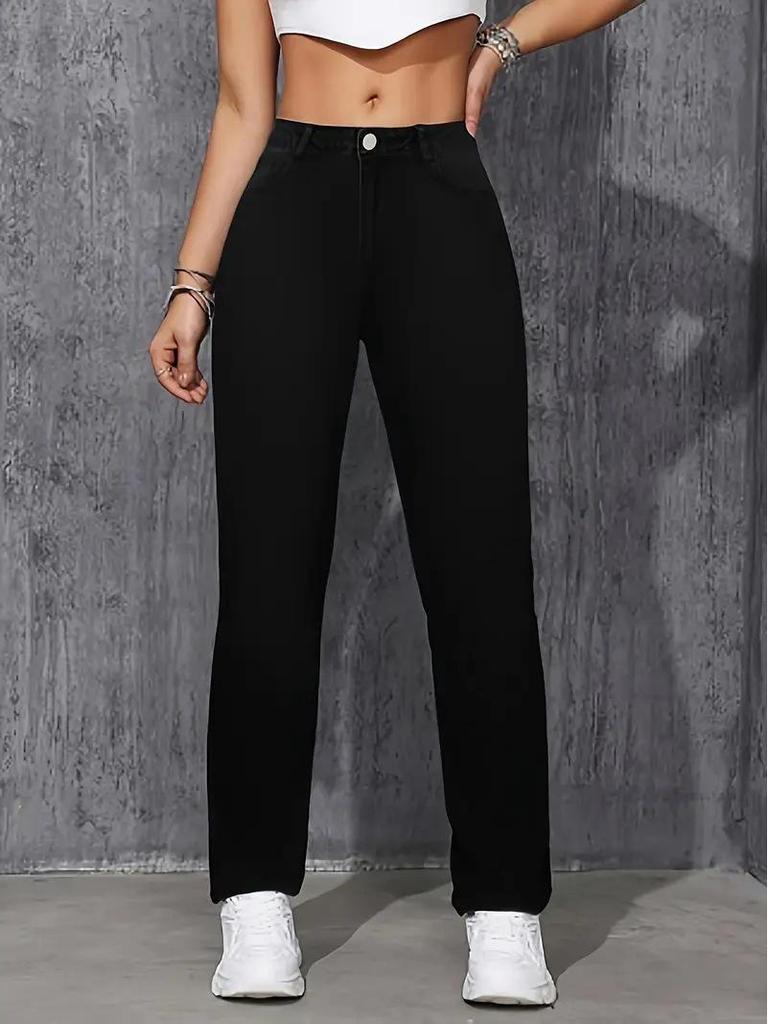 Womejeans Women's Slim Fit Black Jeans - Casual Versatile Long Pants