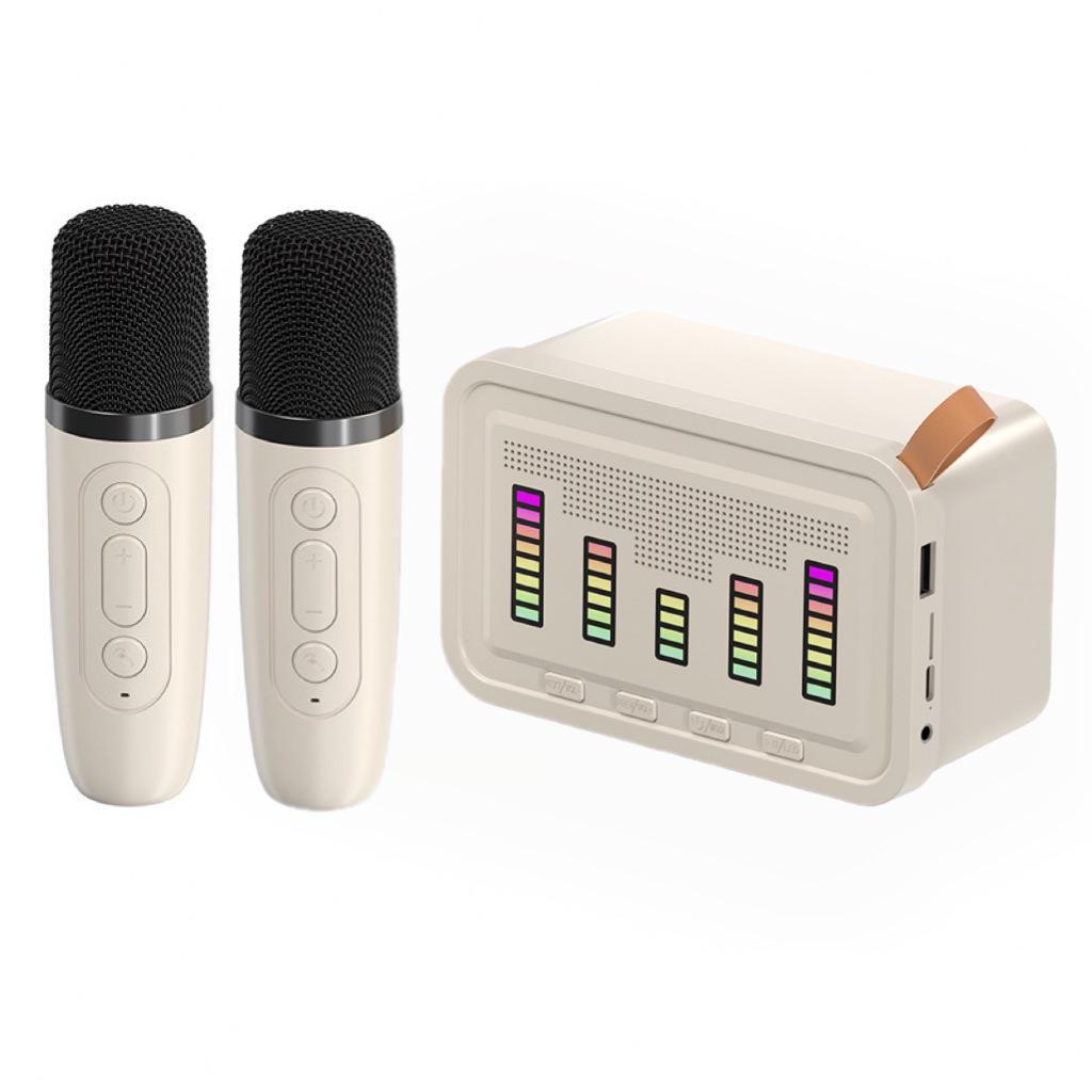 Q7 Ασύρματο Bluetooth Ηχείο & Μικρόφωνο με Φώτα - Φορητό Υπαίθριο Ηχείο Καραόκε