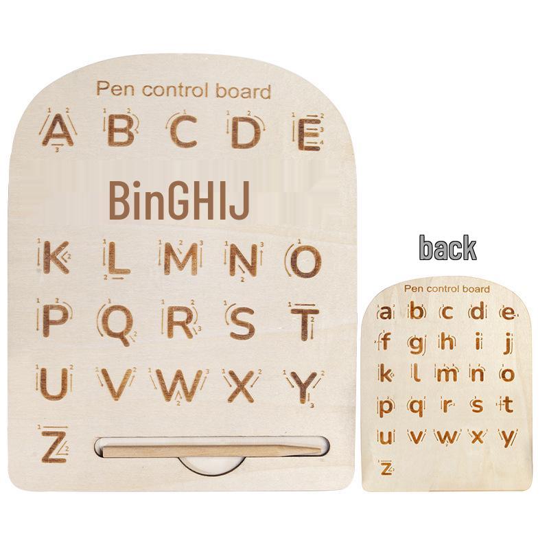 Wooden Letter & Number Grooved Board for Early Education