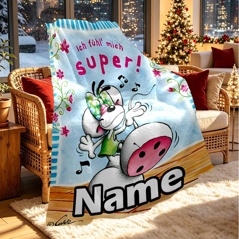 Custom Name Personalized Diddl Print Blanket, Home Decor, Bedroom, Sofa, Camping, Couch, Gifts for Birthday ChristmasEnthusiasts