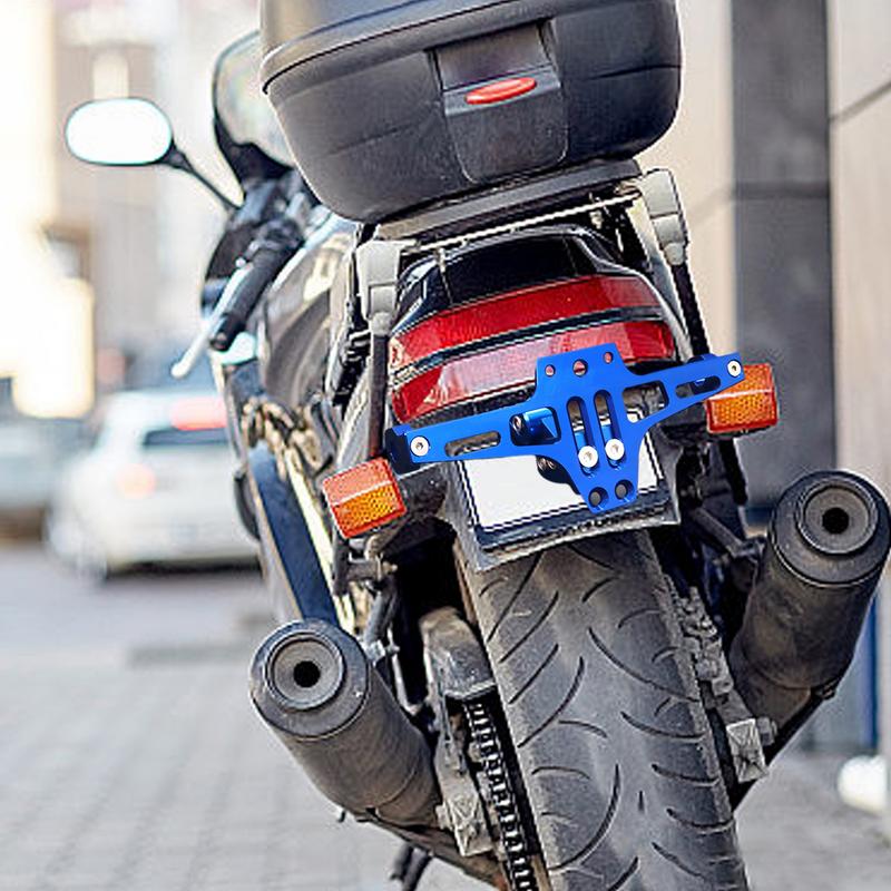 Motorcycle License Plate Holder Aluminum Motorcycle Rear License Bracket License Plate Frames Lightweight Plate Tail Light