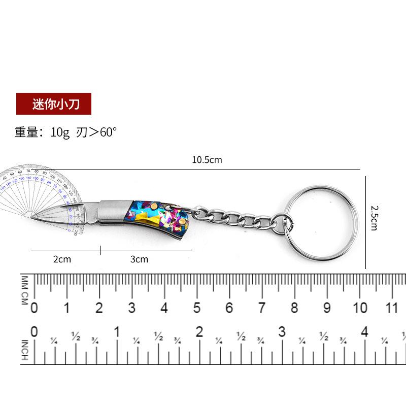 68mm Acrylic Mini Folding Knife Pendant Rosewood Keychains Sharp Small Blade Portable Hanging Outdoor Camping Unboxing Knife