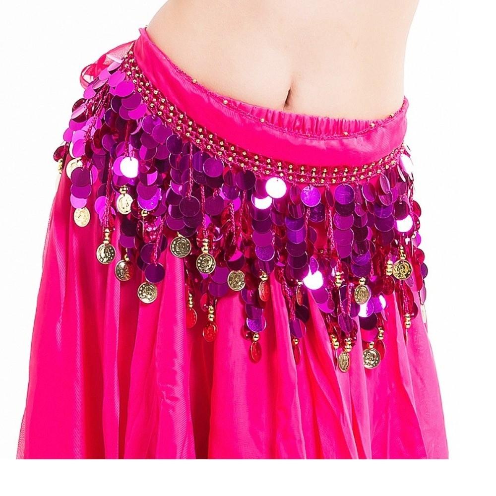 Belly Dance Belt Women Belt Skirt with Gold Color Coin Hip Scarf Fashion Waist Chain  Show Costumes