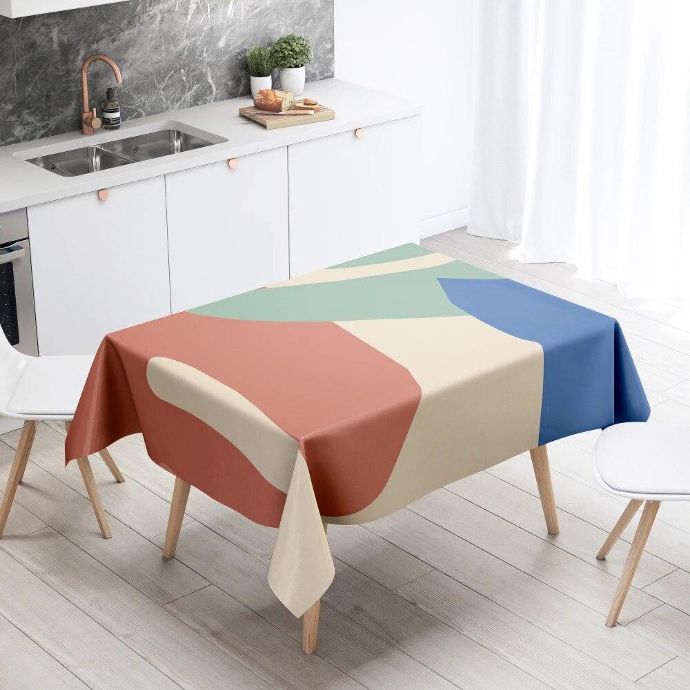 

Абстрактная линия скатерти для дома, противообрастающая и водонепроницаемая, украшение для обеденного стола, прямоугольная кухонная столешница для камина 40x70cm