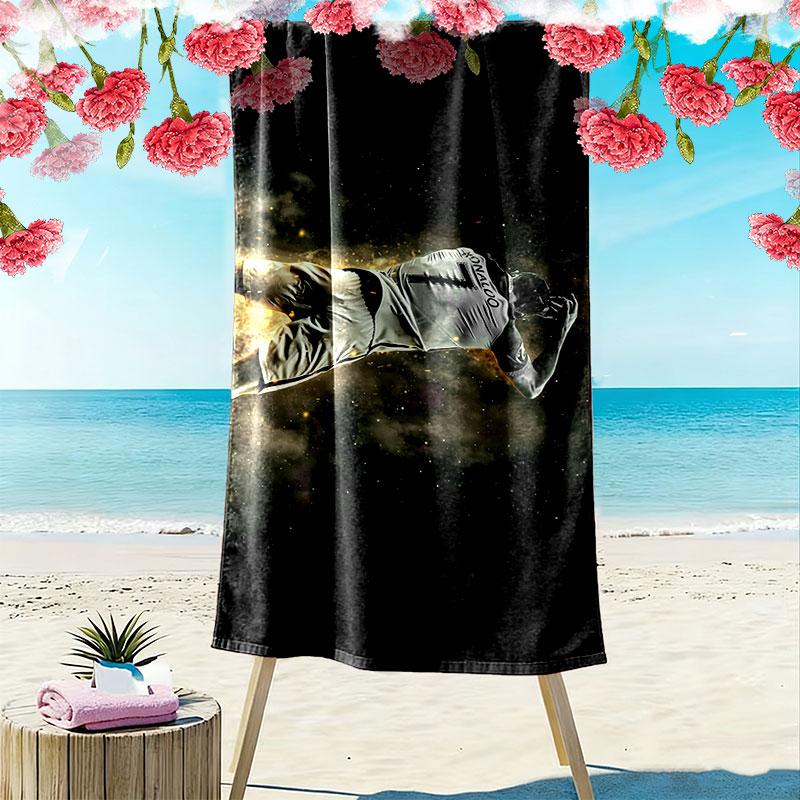 CR7 Print Strandtuch, Großes Weiches Schnelltrocknendes Handtuch für Strand Camping Schwimmen