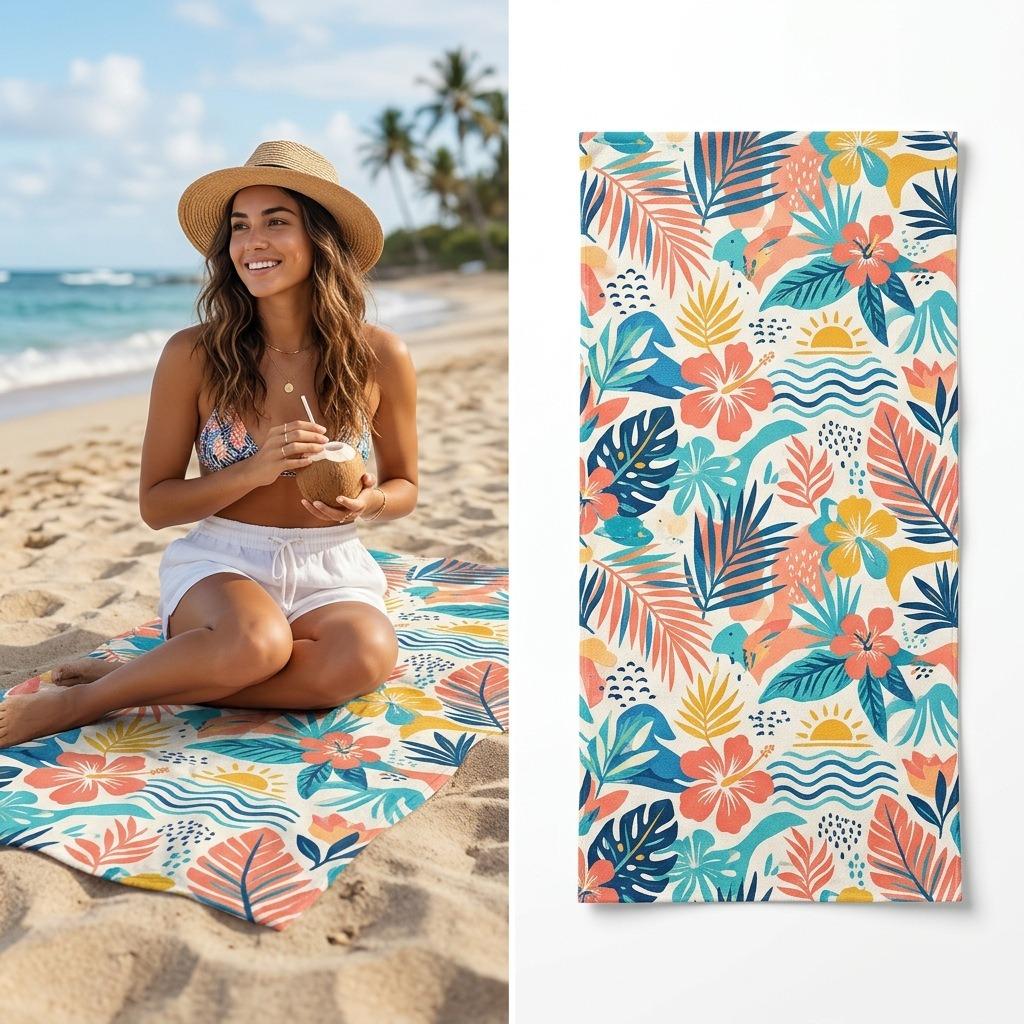 Summer Citrus Microfiber Beach Towel Oversized Quick Dry Sand Free Bath Towels Large Lightweight Swimming Blanket Blanket