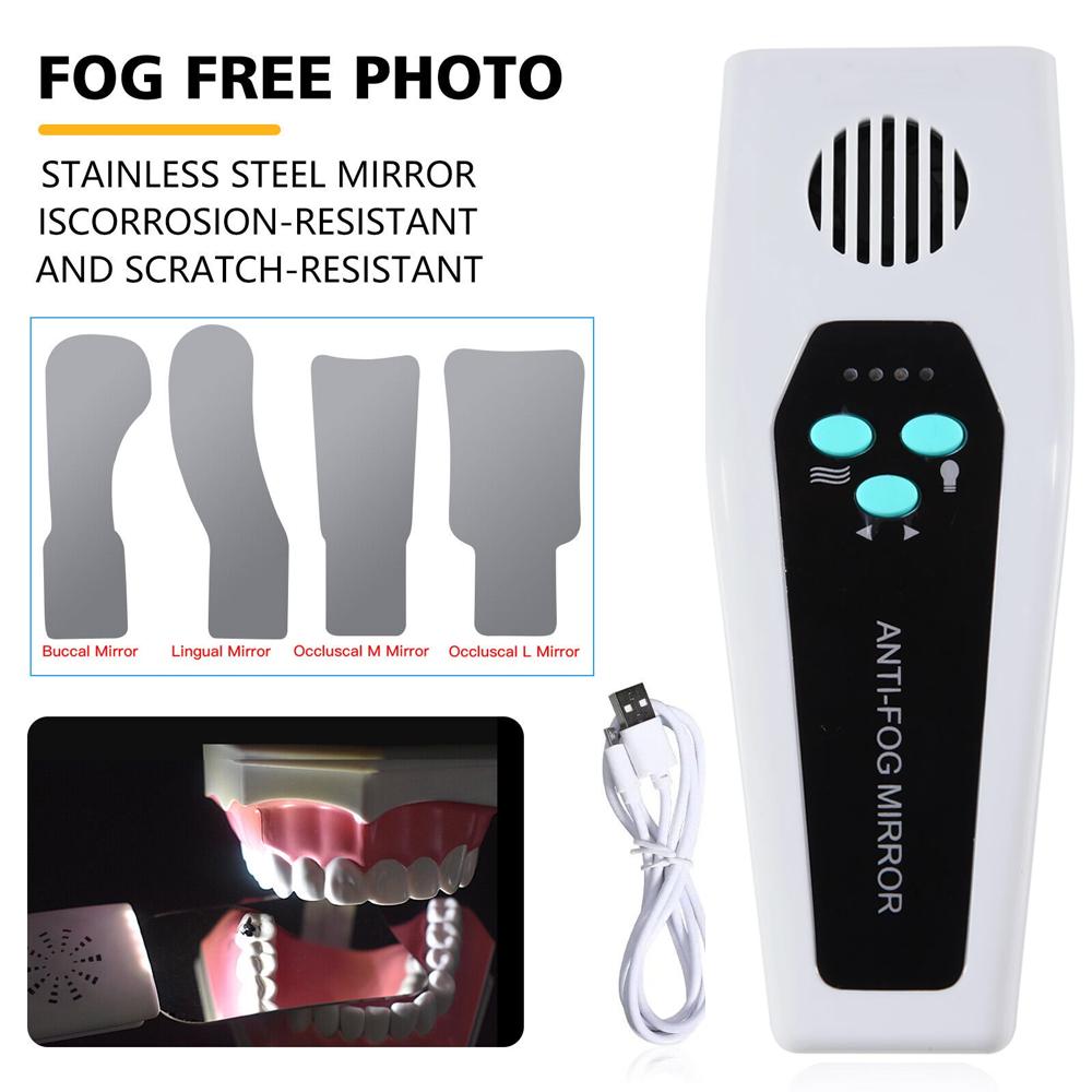 

Dental LED Light Anti-Fog Mirrors: Automatic Defog Oral Photography Reflectors - Clear Glass No-Fog Photo Mirrors US Plug белый