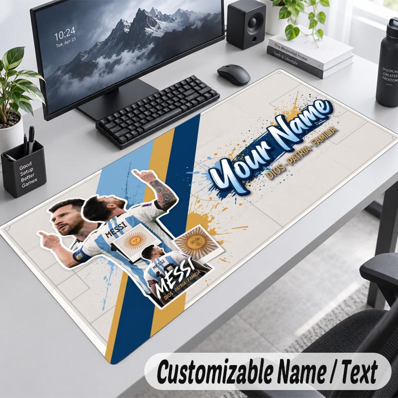 Lionel Messi Personalized Large Mouse Pad Custom Name Text Extended Desk Mat Gaming Mousepad