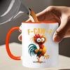 Funny Coffee Mug 350ml Novelty Ceramic Rooster Fun Coffee Mugs Tea Cup for Men Women Friends Family Coworkers Chicken Lovers