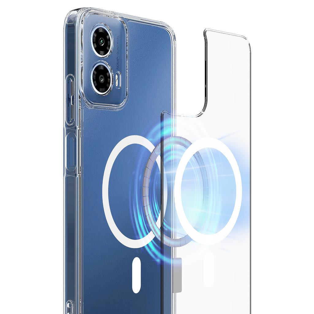 For Motorola Moto G45 5G/Motorola Moto G34 5G Clear Phone Case Compatible with MagSafe TPU+Acrylic Back Cover