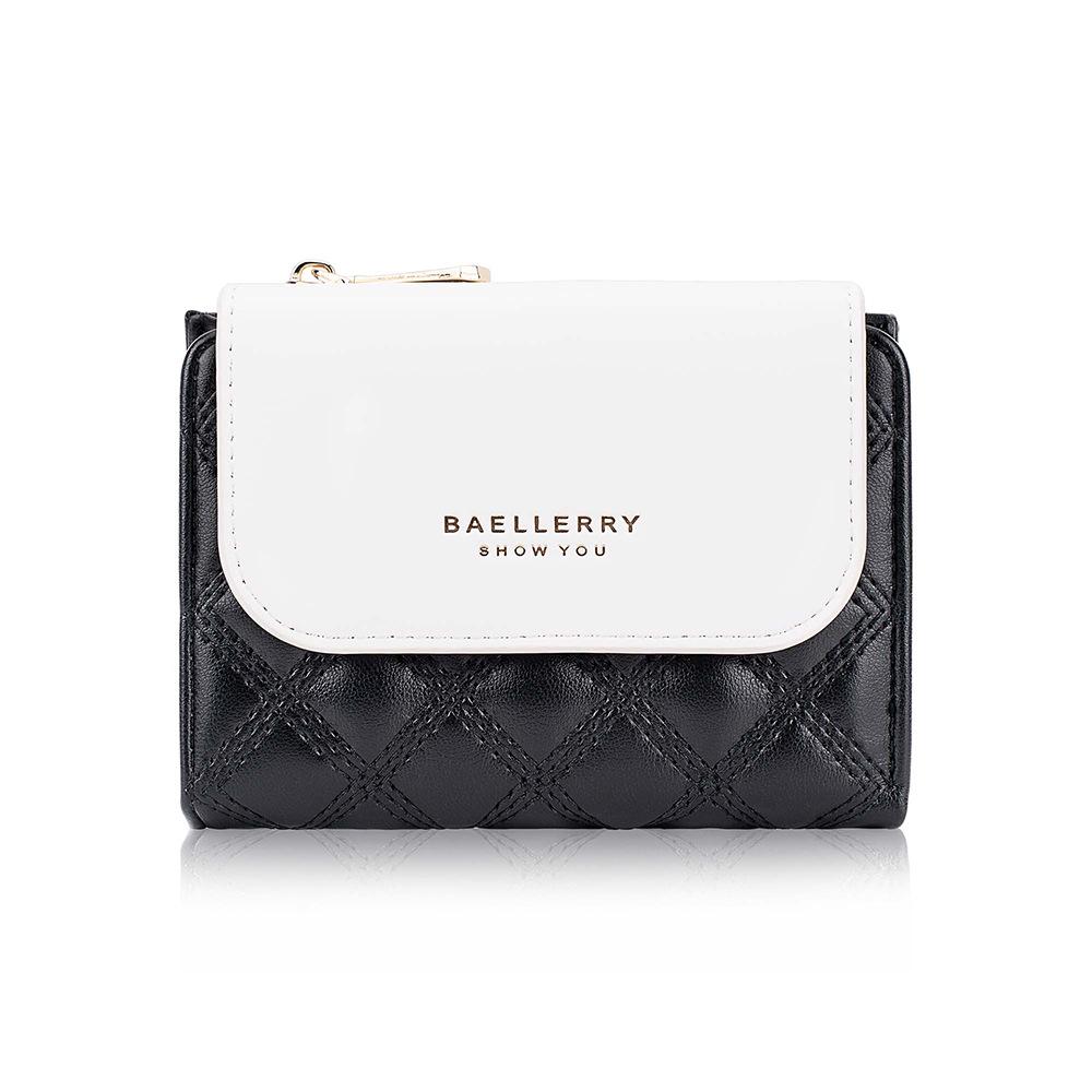 Baellerry Women's Casual Korean Style Short Pu Wallet with Multiple Card Slots Fashion Coin Purse Mini Card Holder