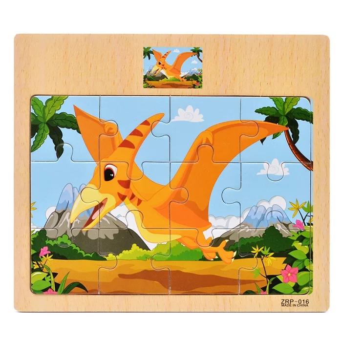 1pc Wooden Jigsaw Puzzle Kids Cartoon Animals Traffic Car Puzzles Game Kids Montessori Educational Toys for Children