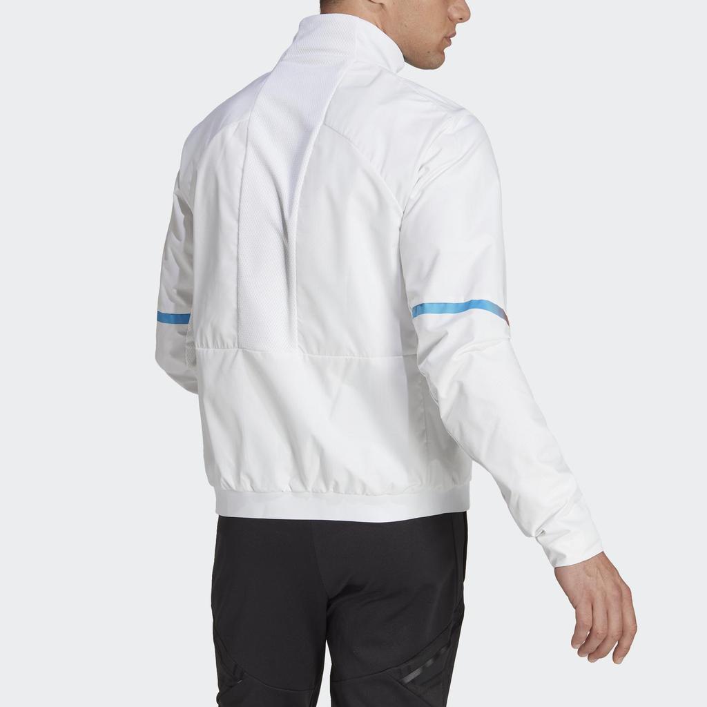Adidas Argentina National Team World Cup Entrance Print Logo Zip-Up Stand Collar Jacket Men Jacket White IC4446