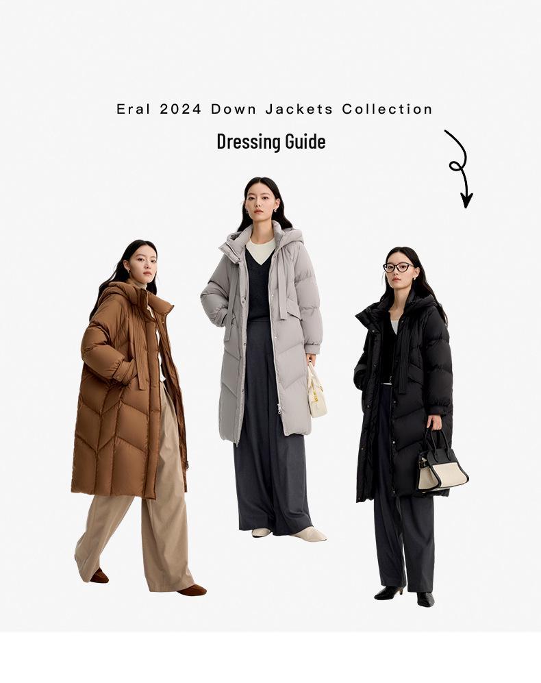 Women's Over-the-Knee Hooded Quilted Down Jacket – Thick, Loose, Versatile, Mid-Length Fashion Coat