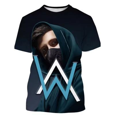 Men's Casual Summer Comfort Plus Size Elasticity 3D Letter Printed T-shirt- Soft Medium Stretch Polyester Fabric Summer Mens Relaxed Fit Clothing