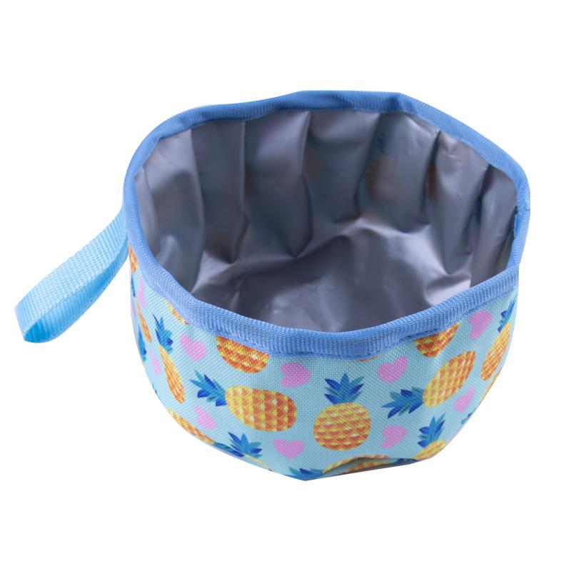 Oxford cloth outdoor dog food bowl portable folding food basin pet going out drinking bowl travel dog bowl